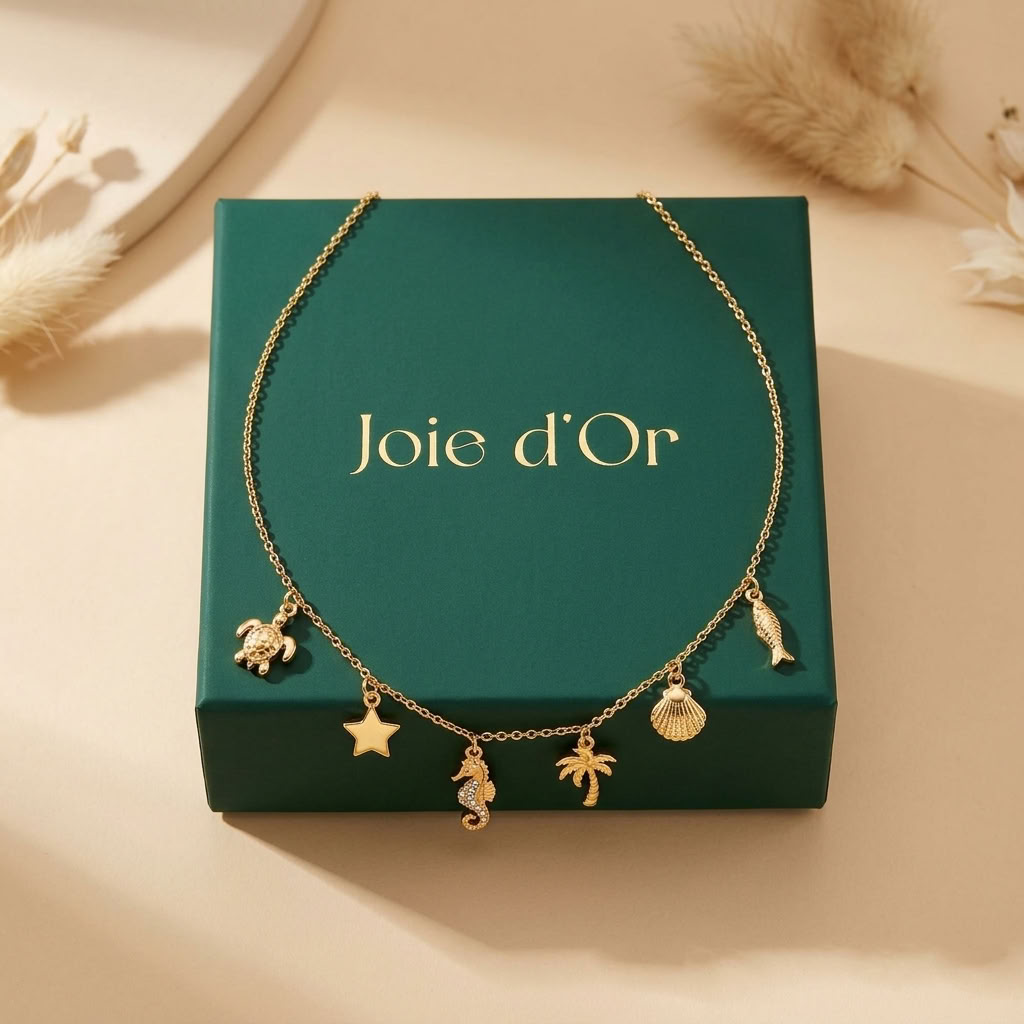 Ramona Sea Charms Gold Necklace