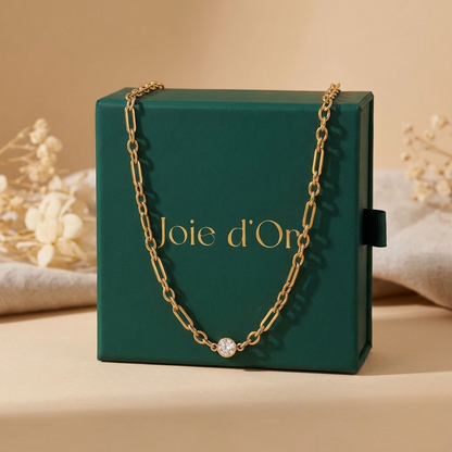 Vittoria Solitaire Link Gold Necklace