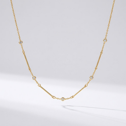 Lydia Crystal Station Gold Necklace
