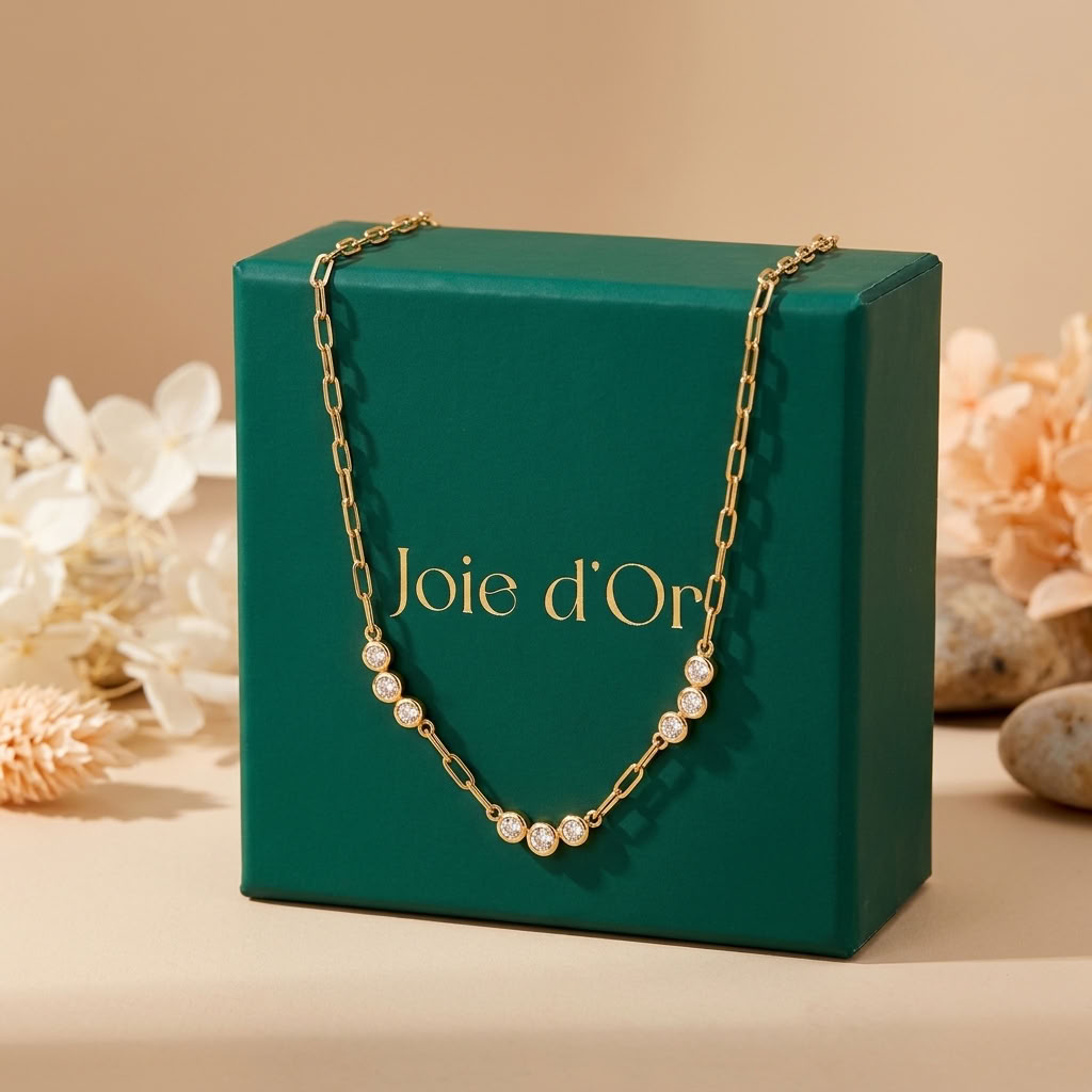Clara Crystal Trio Gold Necklace