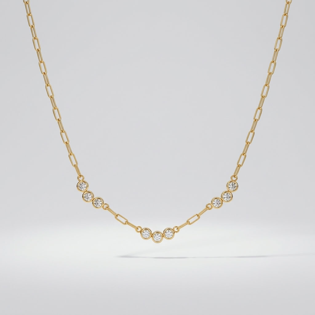 Clara Crystal Trio Gold Necklace