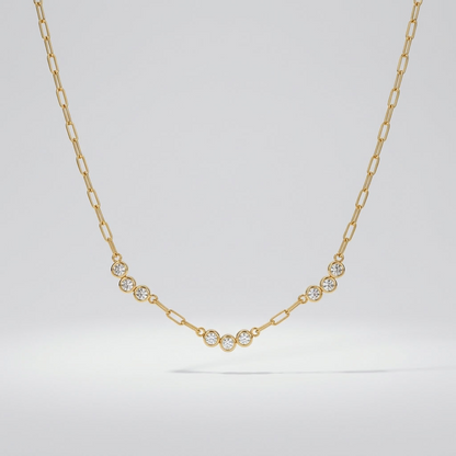 Clara Crystal Trio Gold Necklace