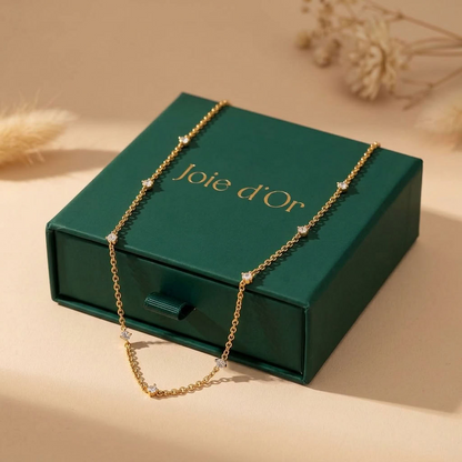 Fiona Crystal Rolo Gold Necklace