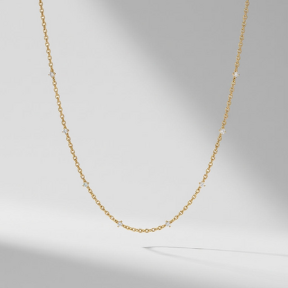 Fiona Crystal Rolo Gold Necklace