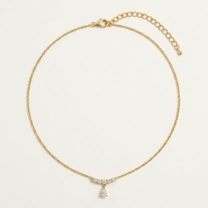 Juliette Crystal Arc Gold Necklace