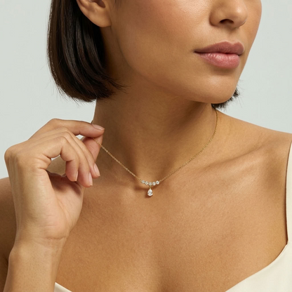 Juliette Crystal Arc Gold Necklace