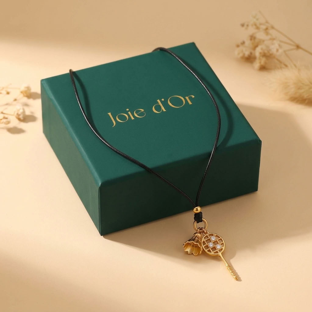Colette Badminton Cord Gold Necklace