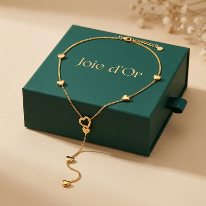 Rosalinde Puffed Heart Gold Necklace