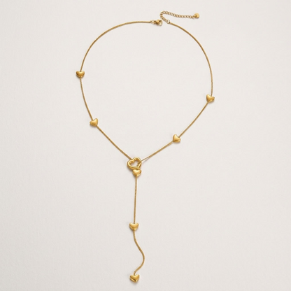 Rosalinde Puffed Heart Gold Necklace