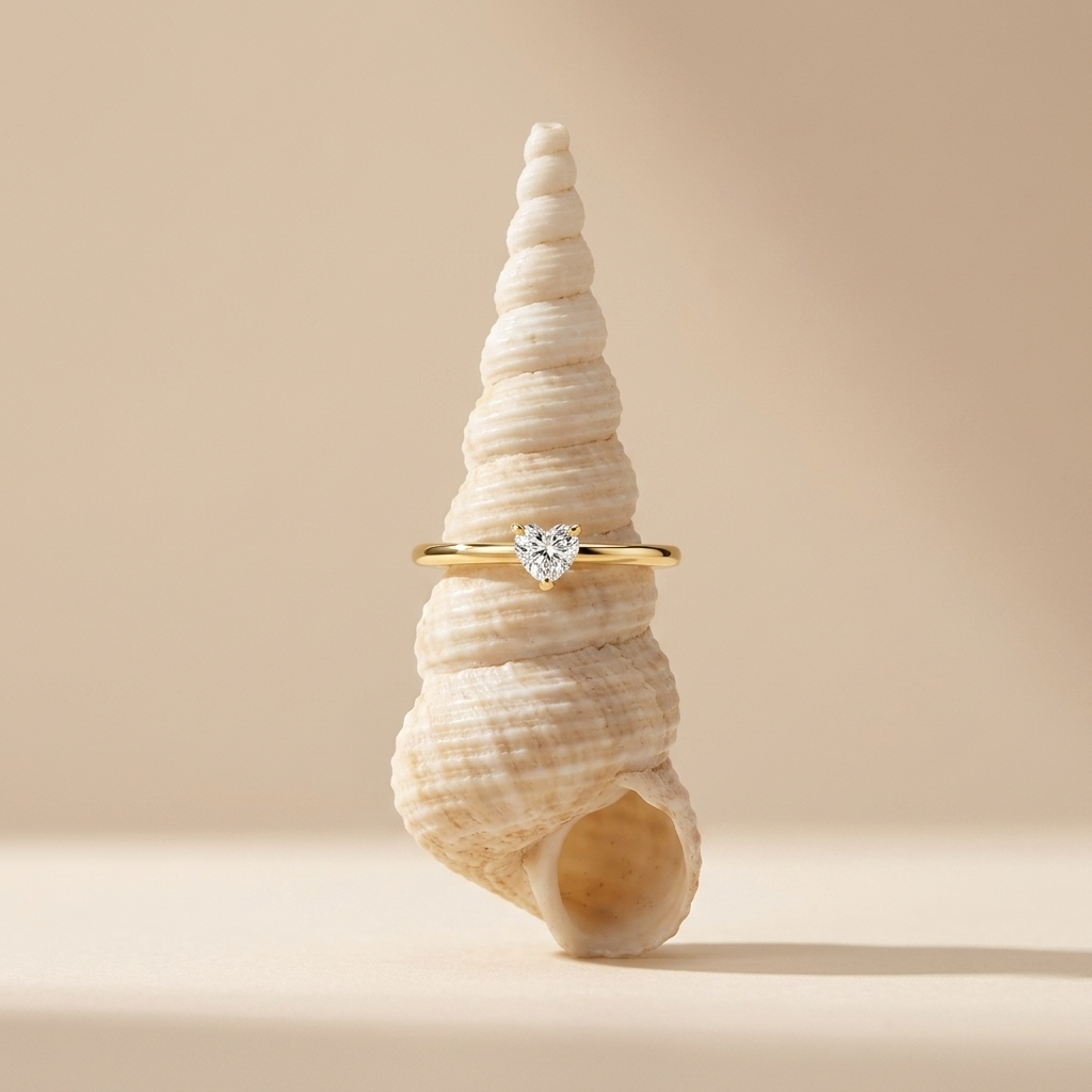 Léa Crystal Heart Ring - Joie d’Or