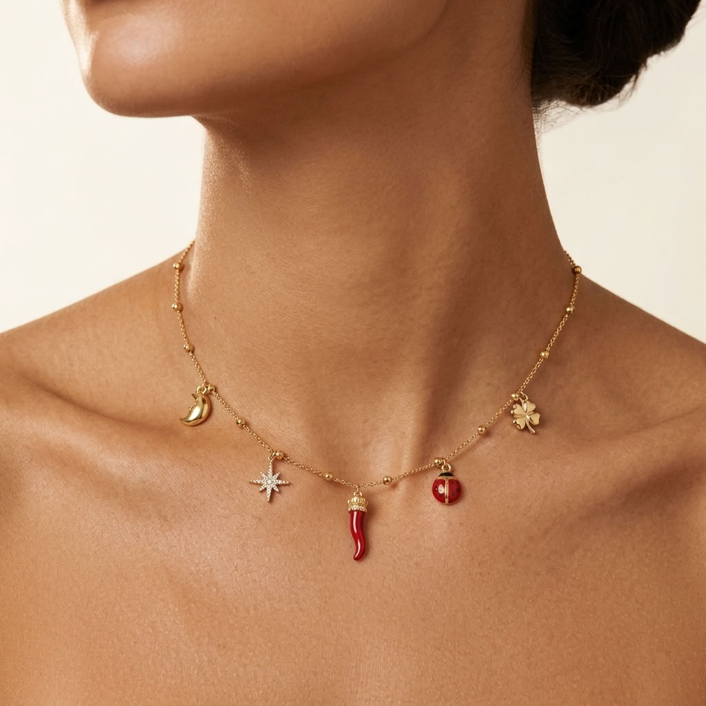 Noémie Lucky Charms Gold Necklace - Joie d’Or