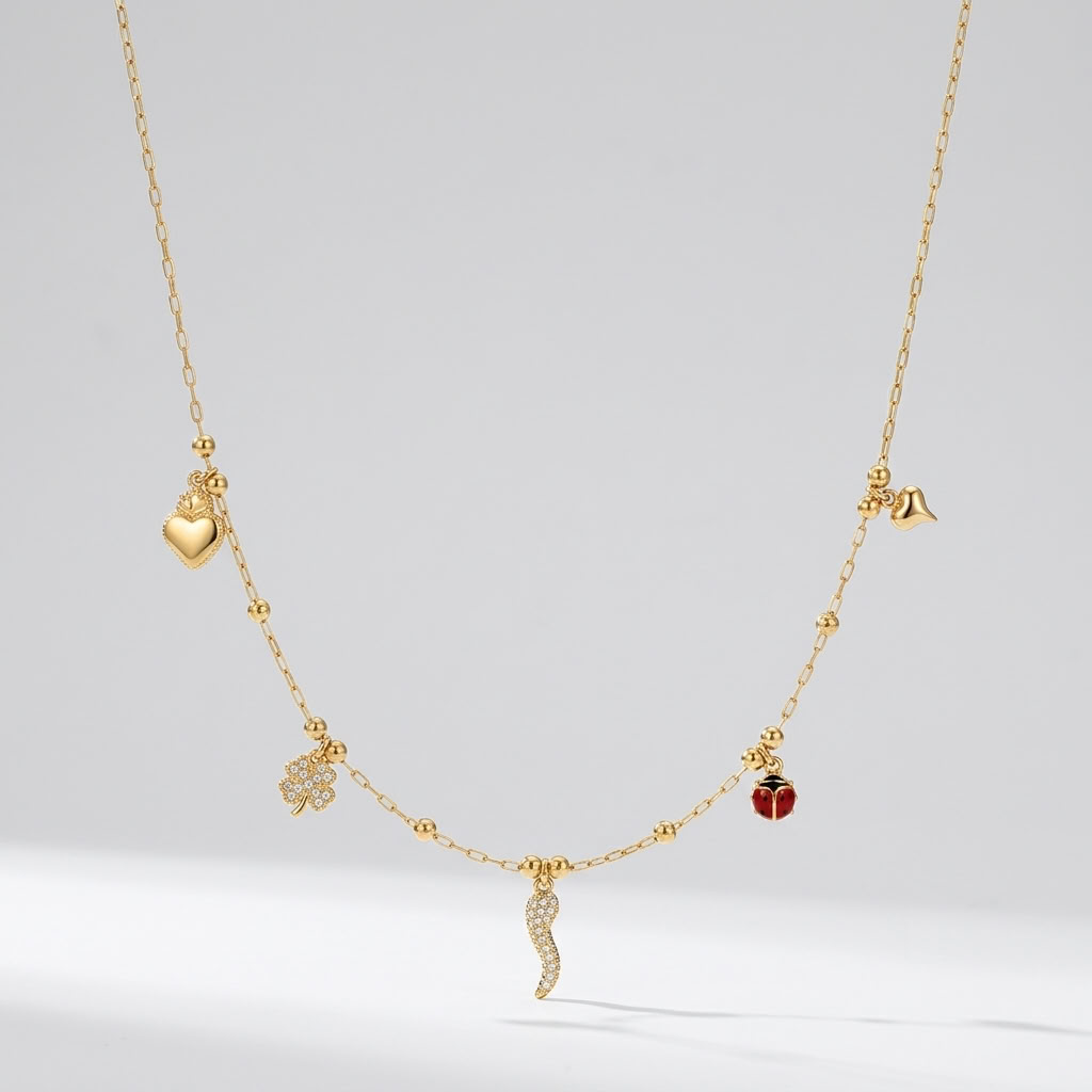 Mathilde Crystal Chilli Gold Necklace - Joie d’Or