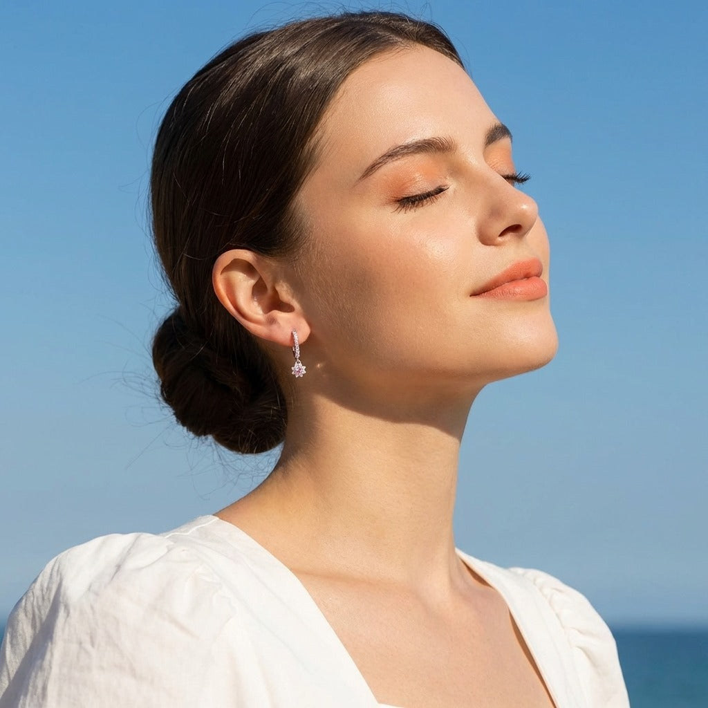 Juliette Rosé Crystal Hoops - Joie d’Or