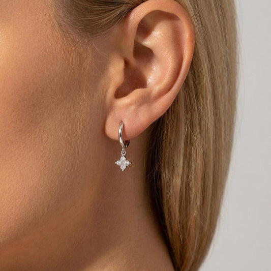 Juliette Clover Crystal Hoops - Joie d’Or