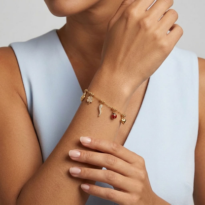 Mathilde Crystal Chilli Gold Bracelet - Joie d’Or
