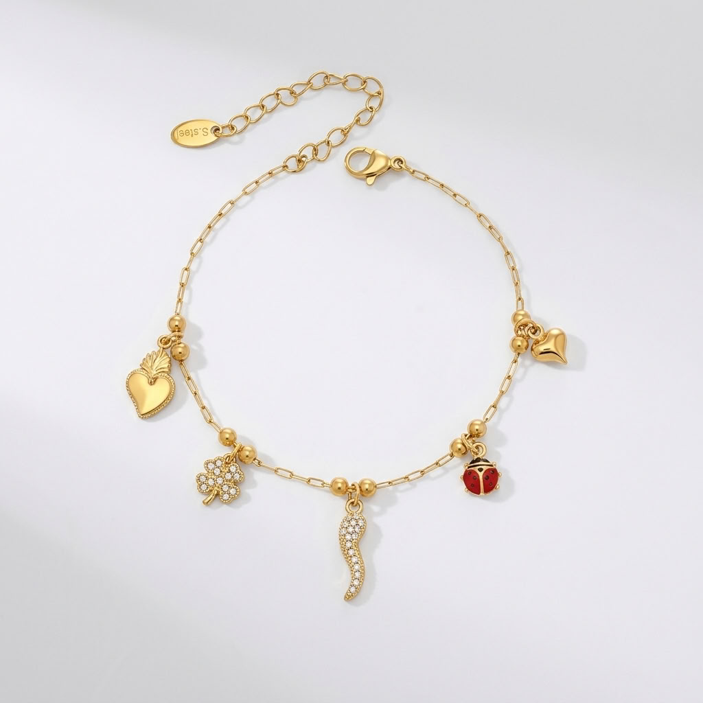 Mathilde Crystal Chilli Gold Bracelet - Joie d’Or