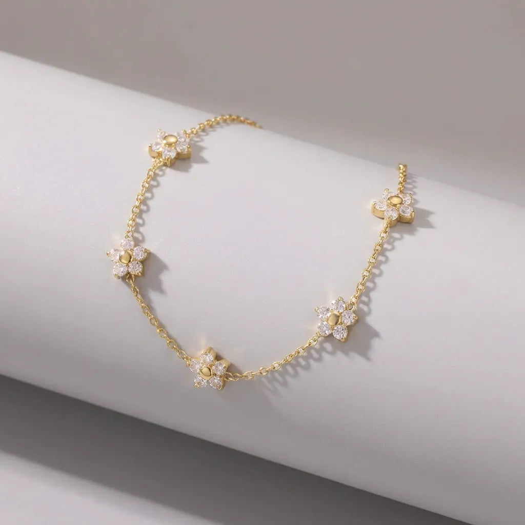 Mia Flower Crystal Bracelet - Joie d’Or