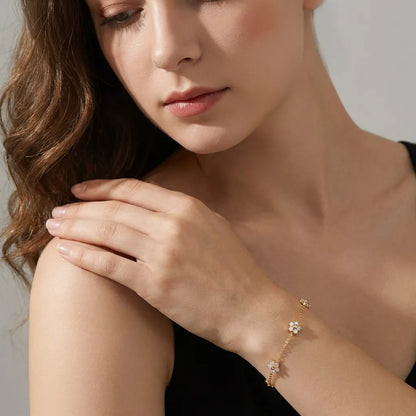 Mia Flower Crystal Bracelet - Joie d’Or