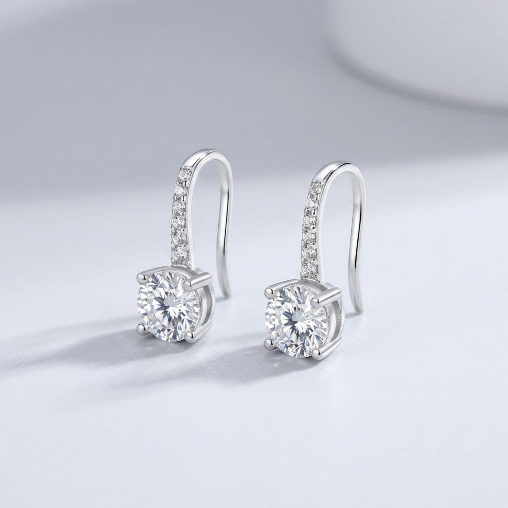 Luna Pavé Solitaire Earrings - Joie d’Or