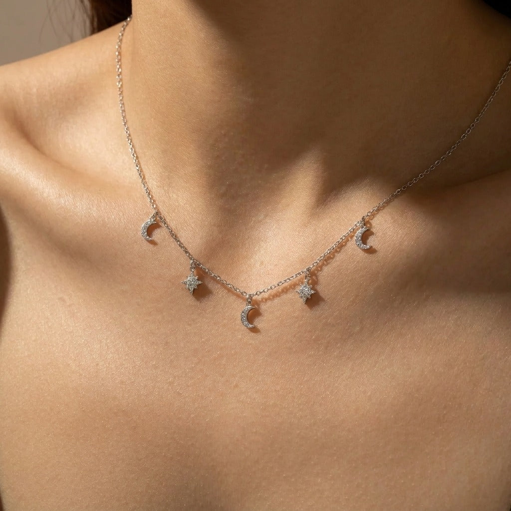 Amélie Moon & Star Necklace - Joie d’Or