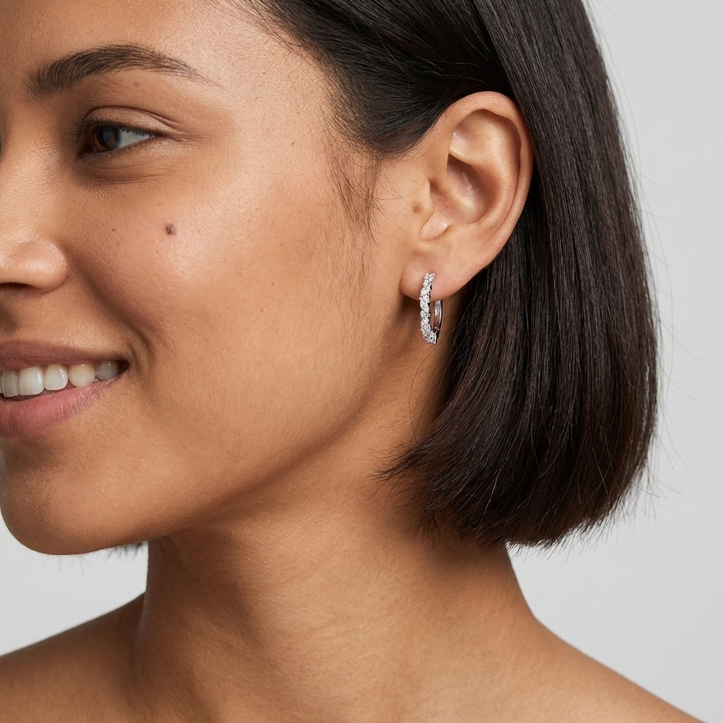 Celeste Pavé Hoop Earrings - Joie d’Or