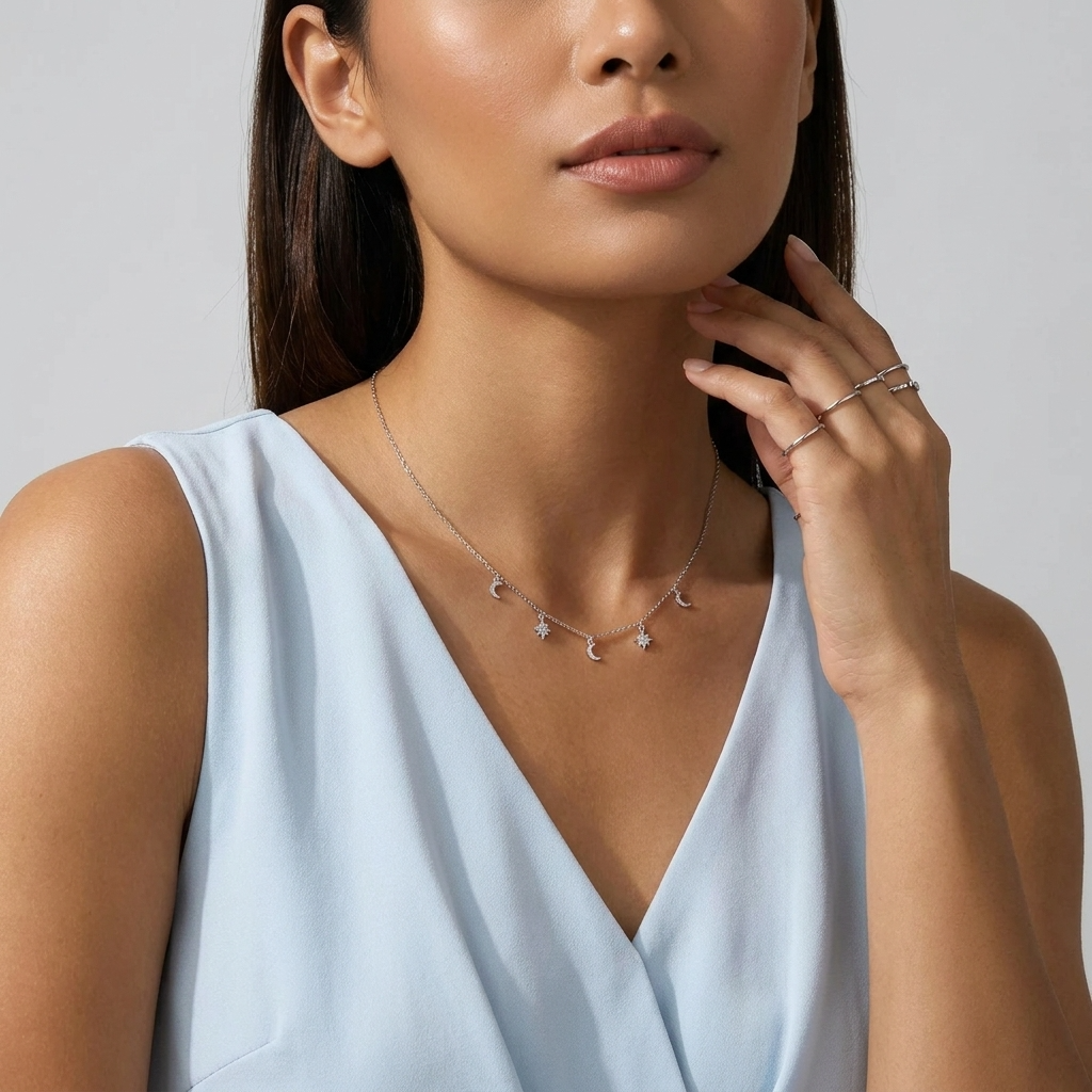 Amélie Moon & Star Necklace - Joie d’Or