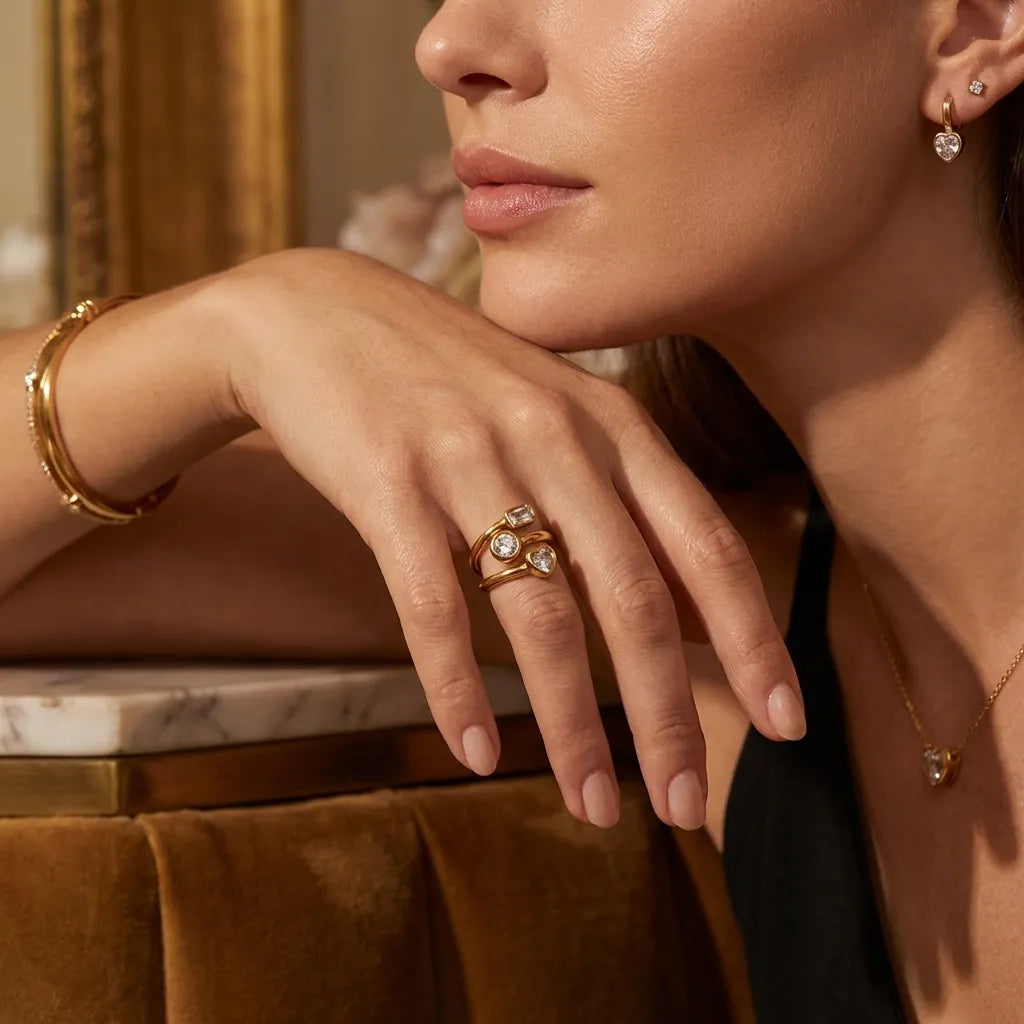 Amelina Layered Diamond Ring - Joie d’Or