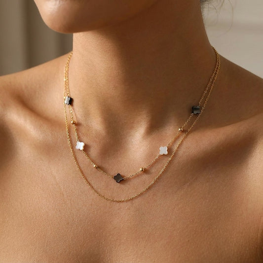 Elodie Shell Clover Necklace - Joie d’Or