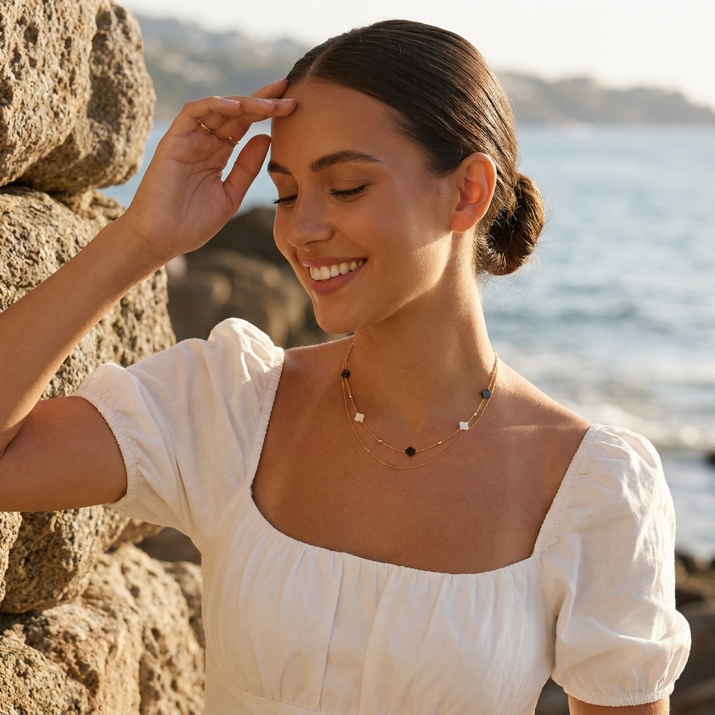 Elodie Shell Clover Necklace - Joie d’Or