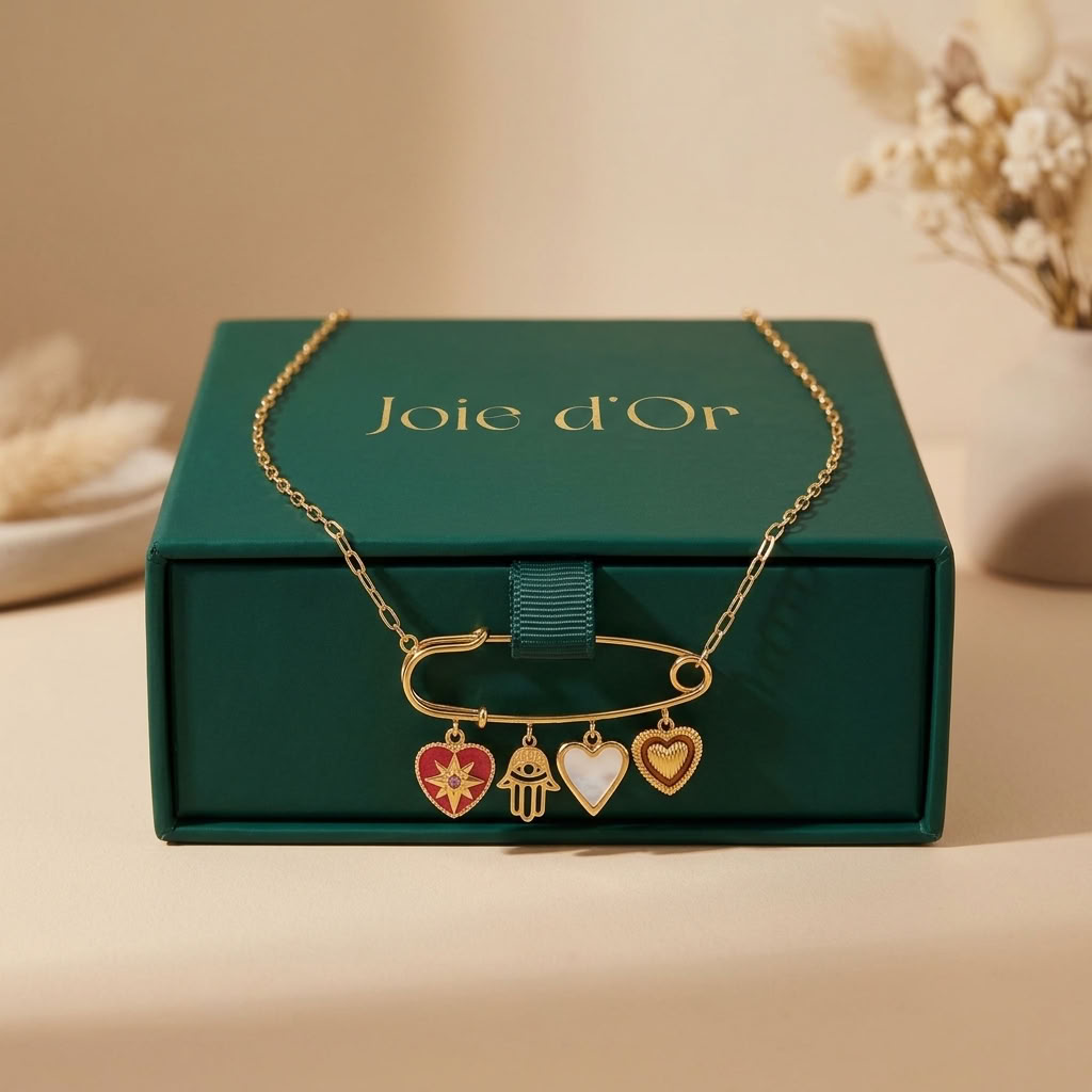 Amira Safety Pin Gold Necklace - Joie d’Or