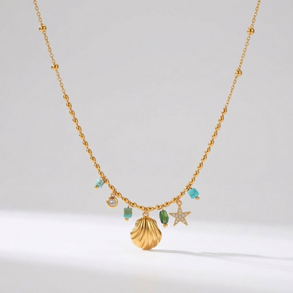 Sirena Shell Charm Gold Necklace