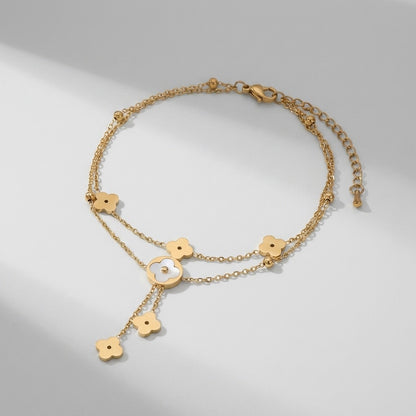 Élise Gold Clover Anklet