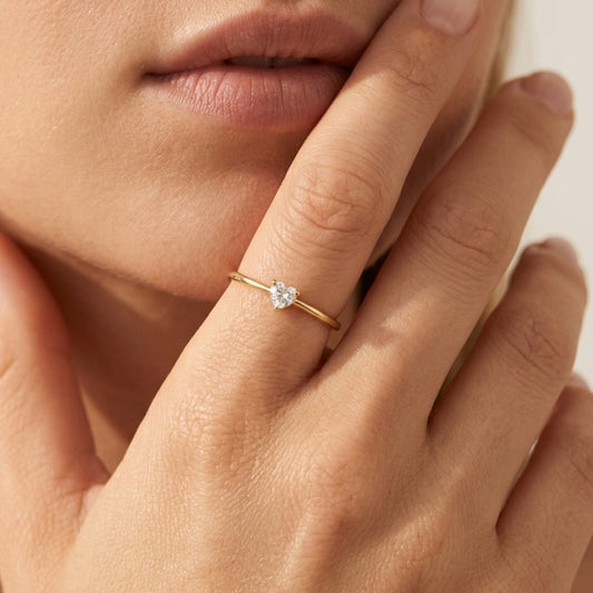 Léa Crystal Heart Ring - Joie d’Or