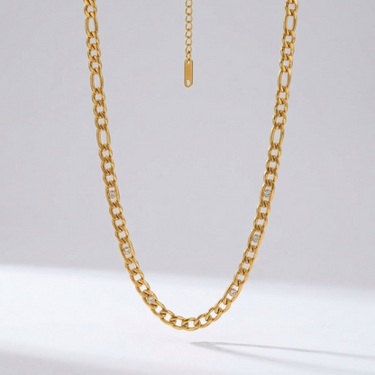 Valentina Crystal Figaro Gold Necklace