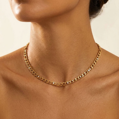 Valentina Crystal Figaro Gold Necklace