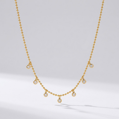 Lora Crystal Drop Gold Necklace