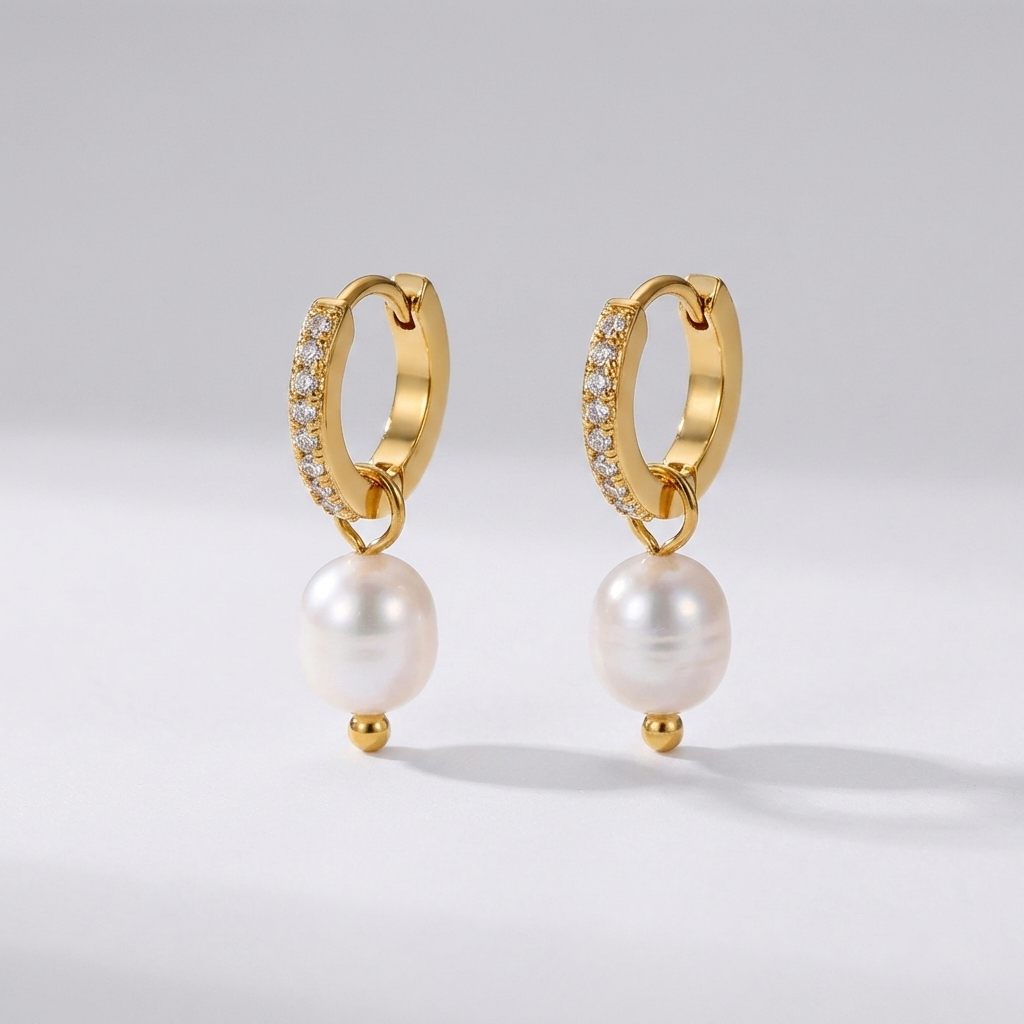 Sara Pave Pearl Earrings - Joie d’Or