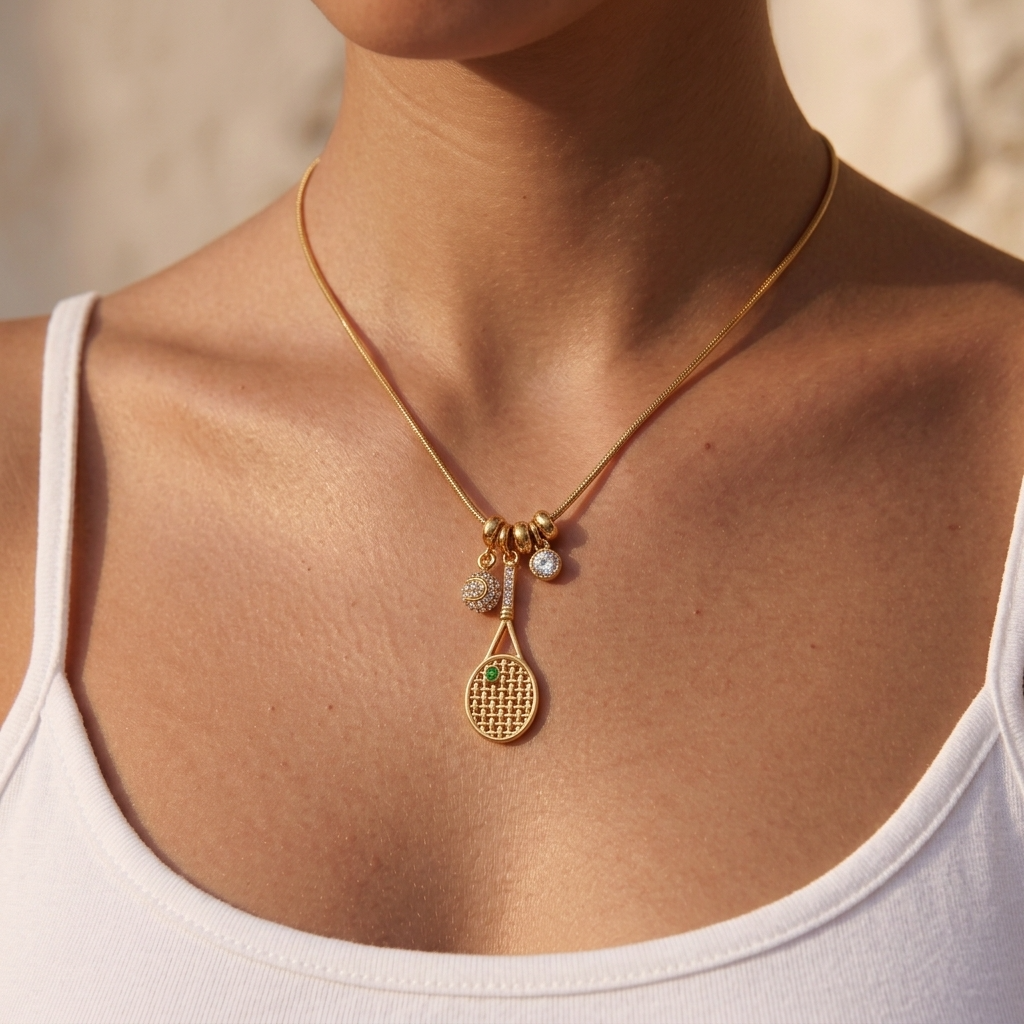 Colette Tennis Charms Gold Necklace