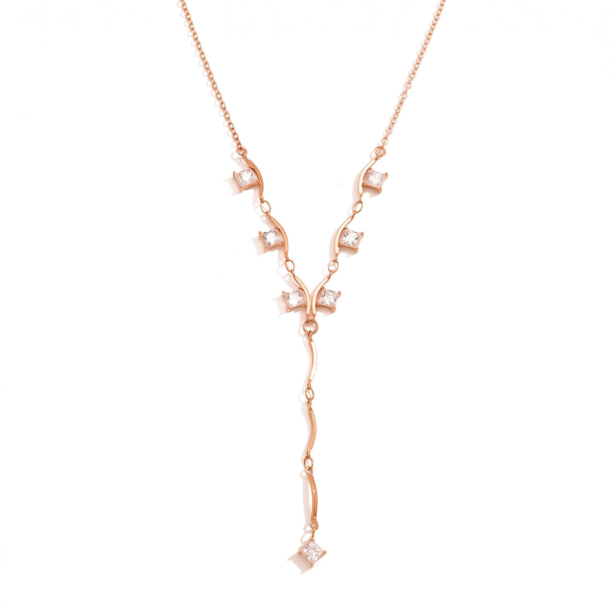 Gemma Square Crystal Gold Necklace - Joie d’Or
