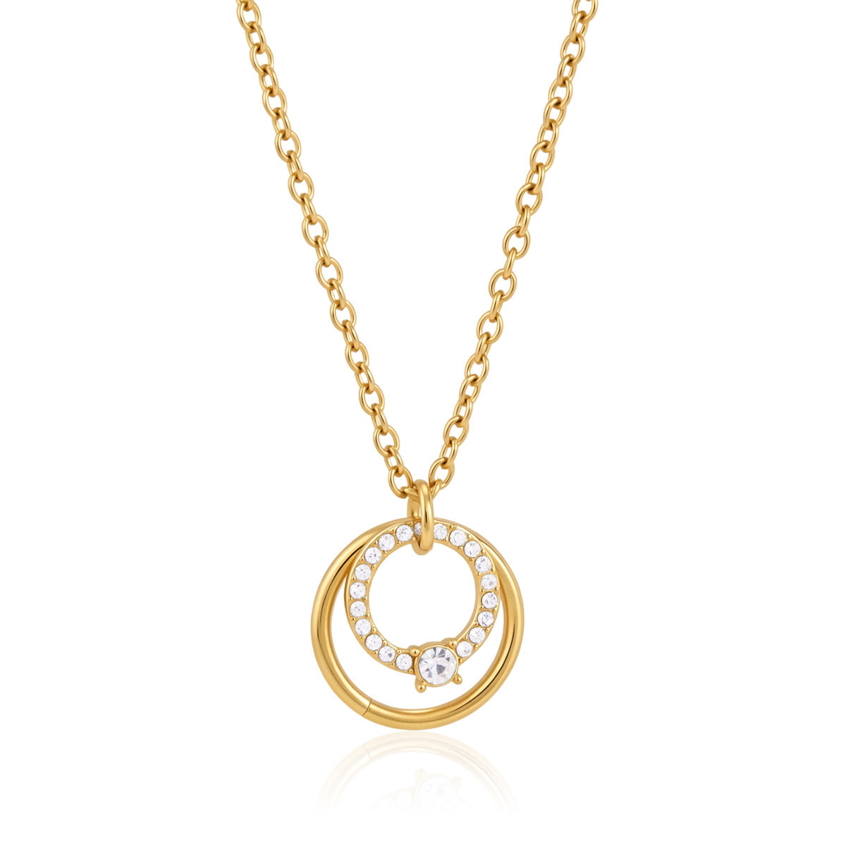 Héloïse Double Circle Gold Necklace