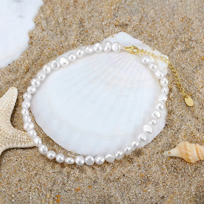 Olivia Organic Pearl Anklet