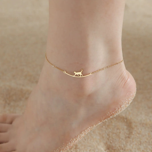 Isabella Walking Cat Anklet