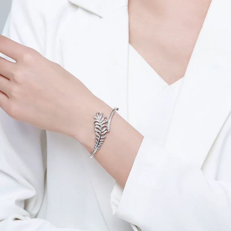 Vivienne Crystal Feather Bangle