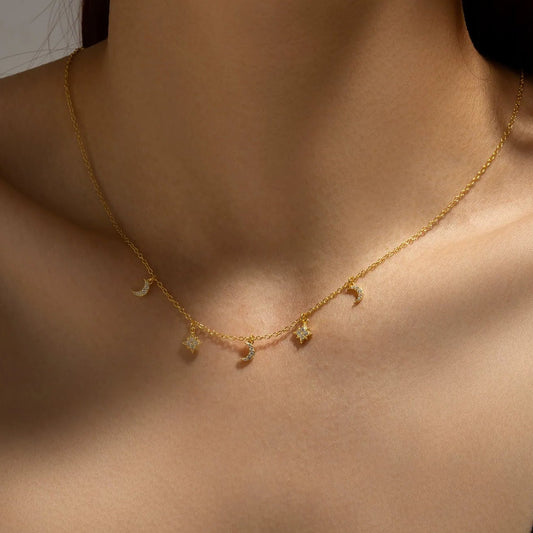 Amélie Moon & Star Necklace