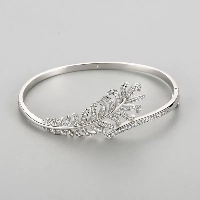 Vivienne Crystal Feather Bangle