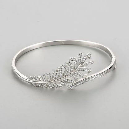Vivienne Crystal Feather Bangle