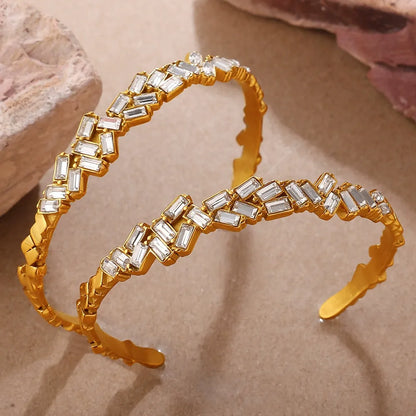 Amélie Radiant Gold Crystal Bangle