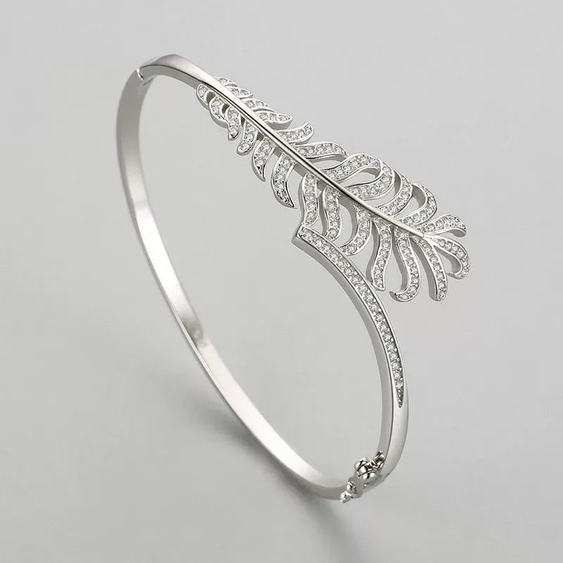 Vivienne Crystal Feather Bangle
