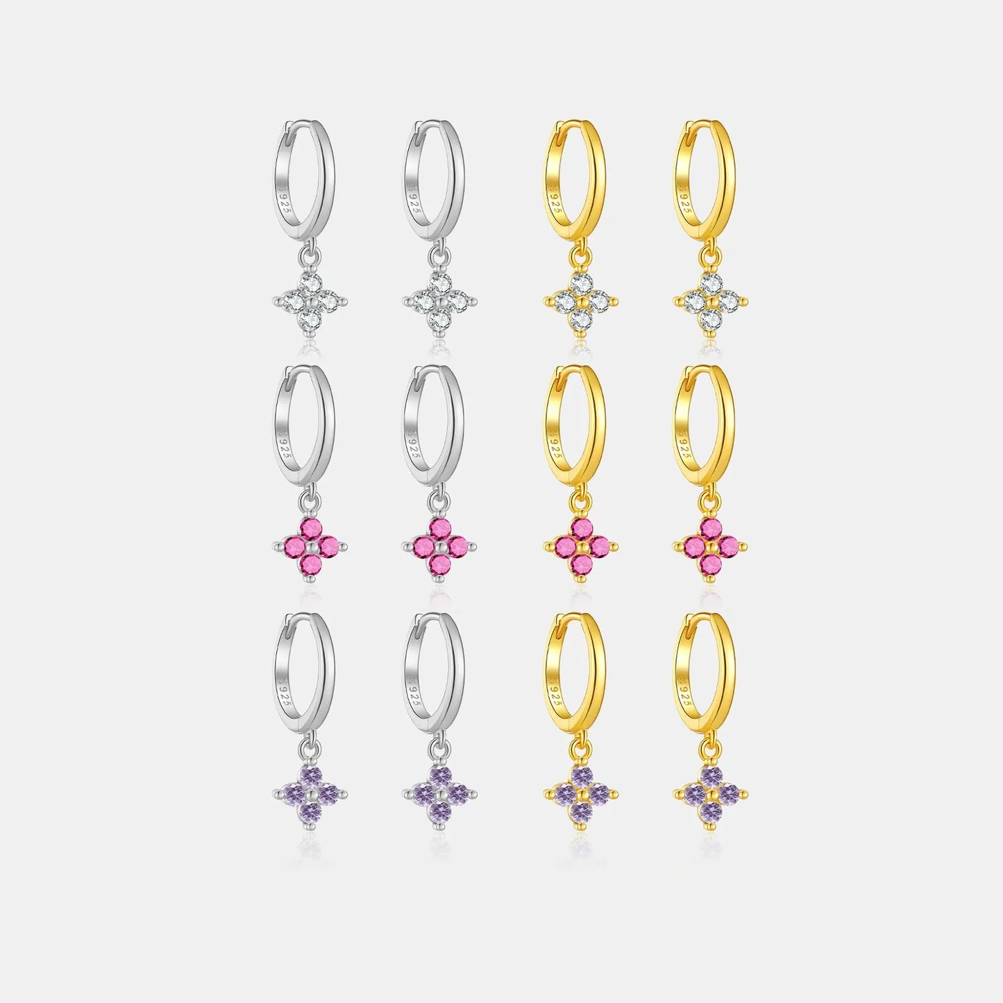 Juliette Clover Crystal Hoops
