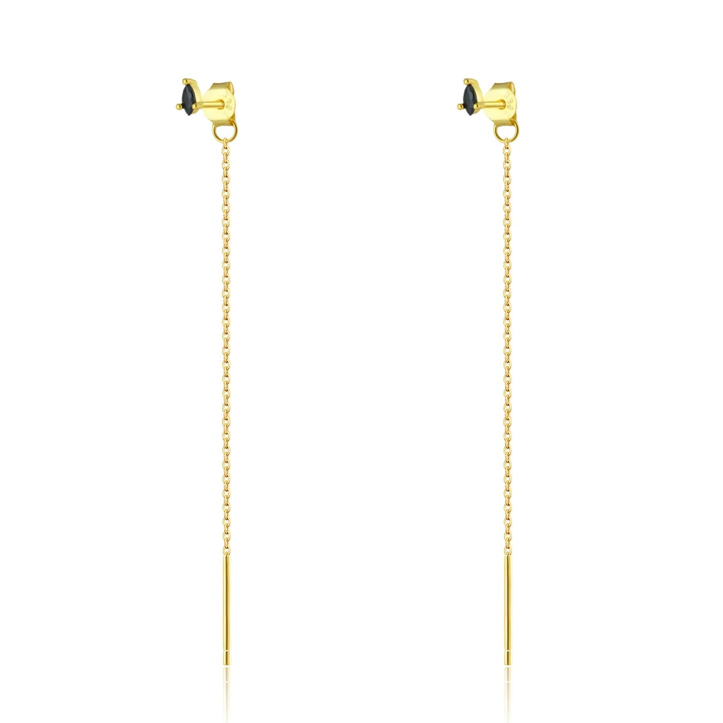 Isabella Noir Chain Earrings